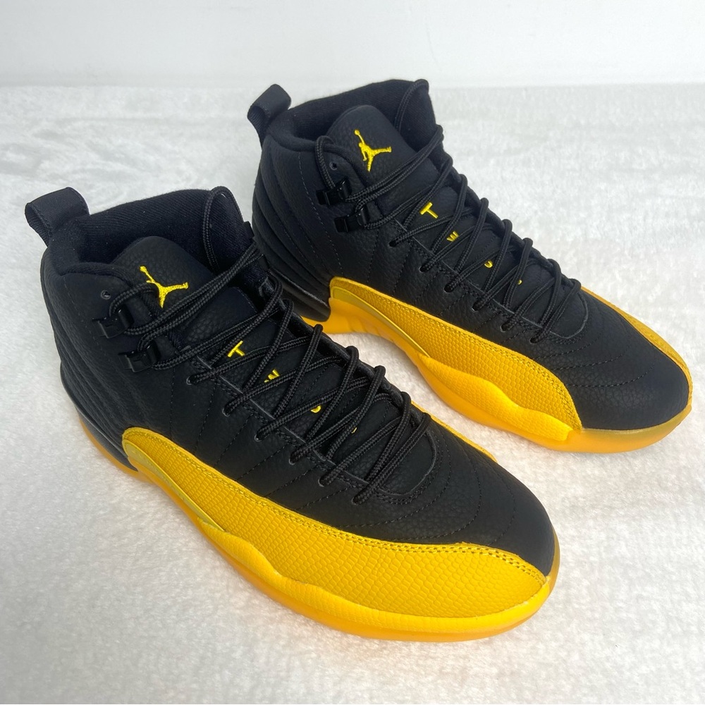 Jordan Black Athletic High-Top Shoes Sneakers -Retro 12 University Gold